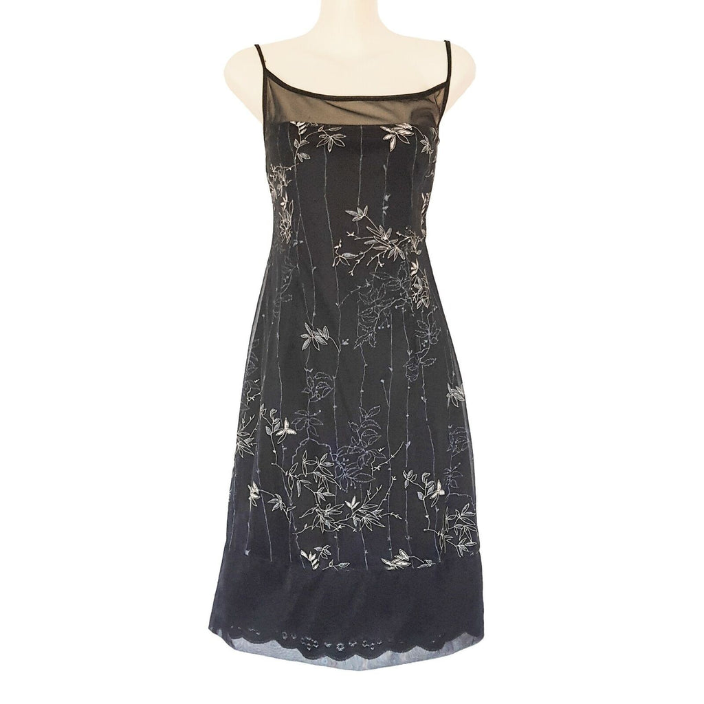 SEDUCE Women's Lace Mesh Black Formal Long Midi Dress Cocktail Party Sleeveless