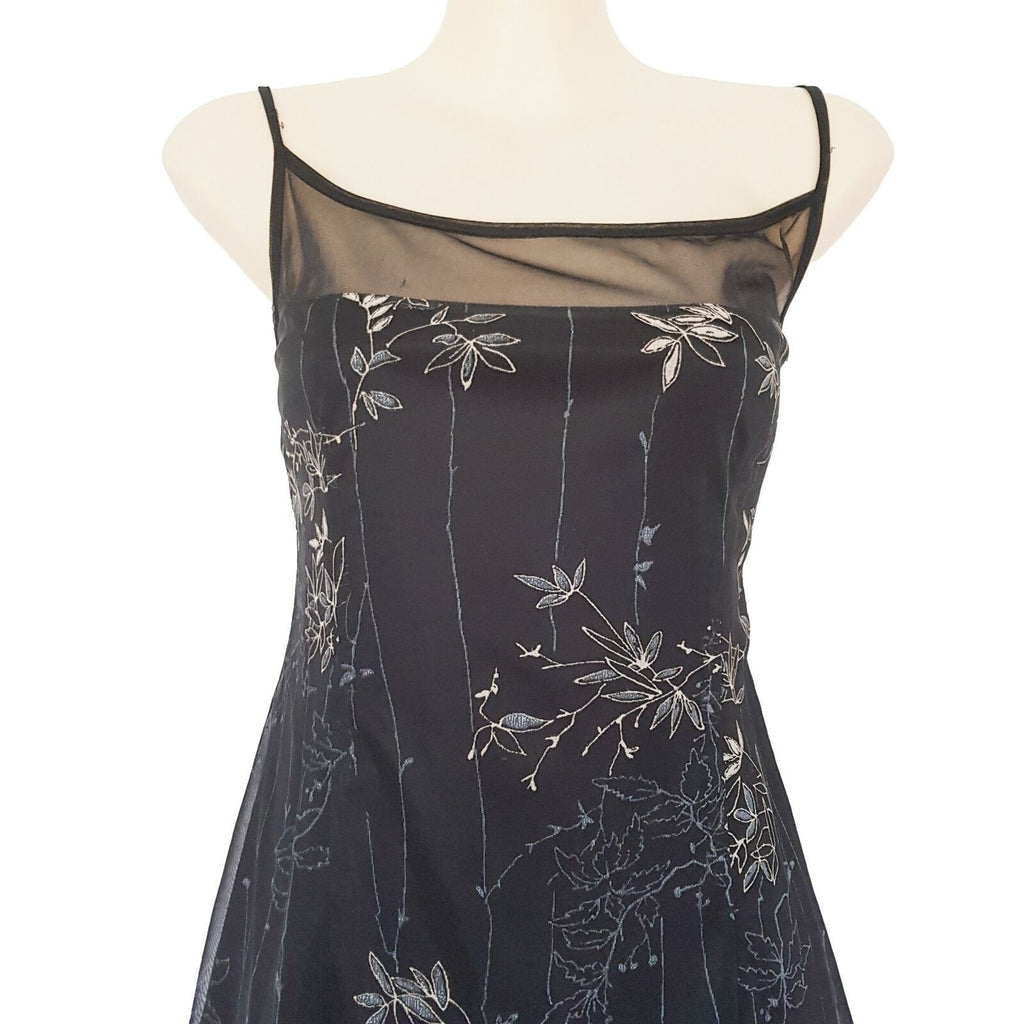 SEDUCE Women's Lace Mesh Black Formal Long Midi Dress Cocktail Party Sleeveless