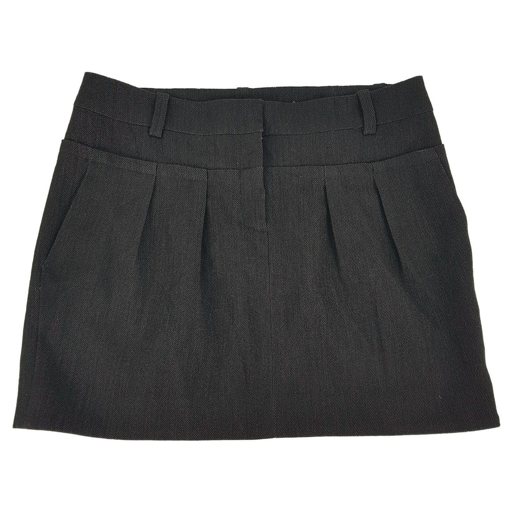 COUNTRY ROAD Casual Black Flecked Ladies Winter Mini Pleated Skirt Zip Fly Sz 14