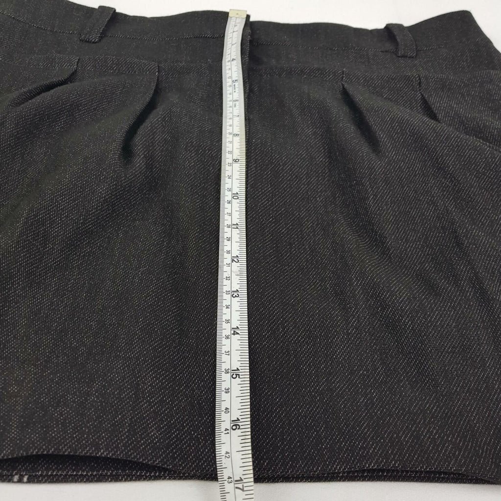 COUNTRY ROAD Casual Black Flecked Ladies Winter Mini Pleated Skirt Zip Fly Sz 14