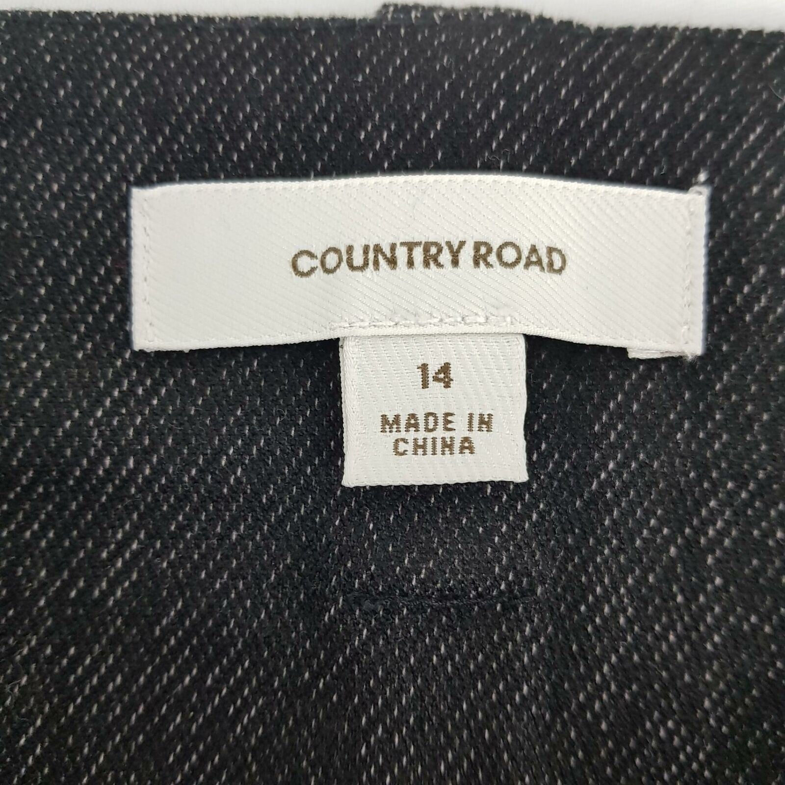 COUNTRY ROAD Casual Black Flecked Ladies Winter Mini Pleated Skirt Zip Fly Sz 14