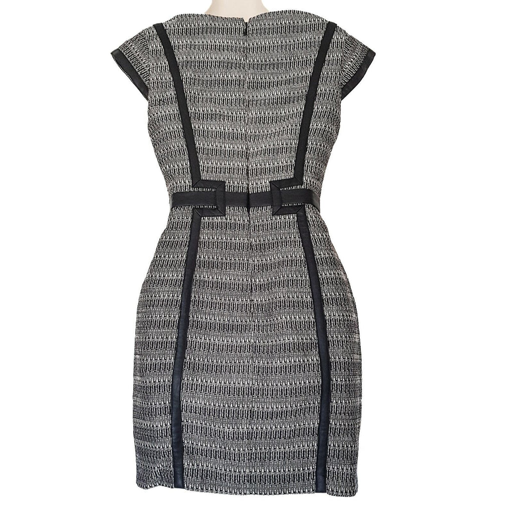 SEDUCE Black & Grey Knitted Dress Short Sleeve Ladies Office Corporate Work Wear
