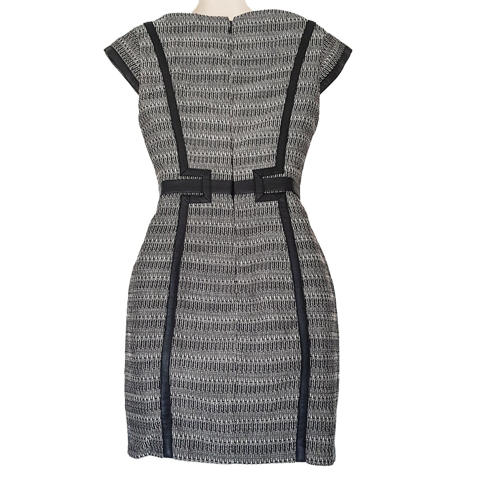 SEDUCE Black & Grey Knitted Dress Short Sleeve Ladies Office Corporate Work Wear