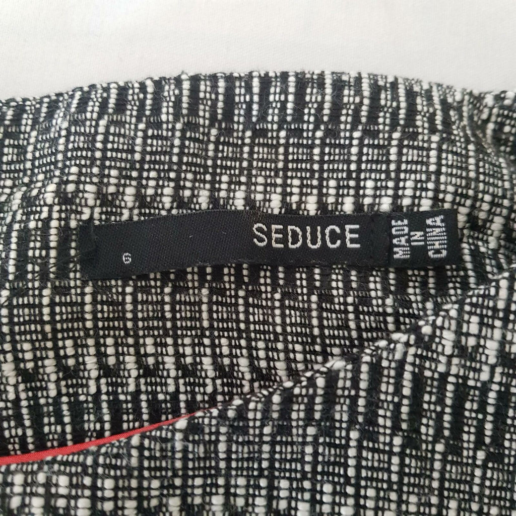 SEDUCE Black & Grey Knitted Dress Short Sleeve Ladies Office Corporate Work Wear