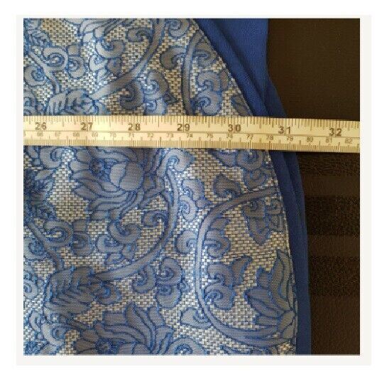 PAPER SCISSORS Women's Short Sleeve Embroidered Floral Sheath Dress Blue Size 8