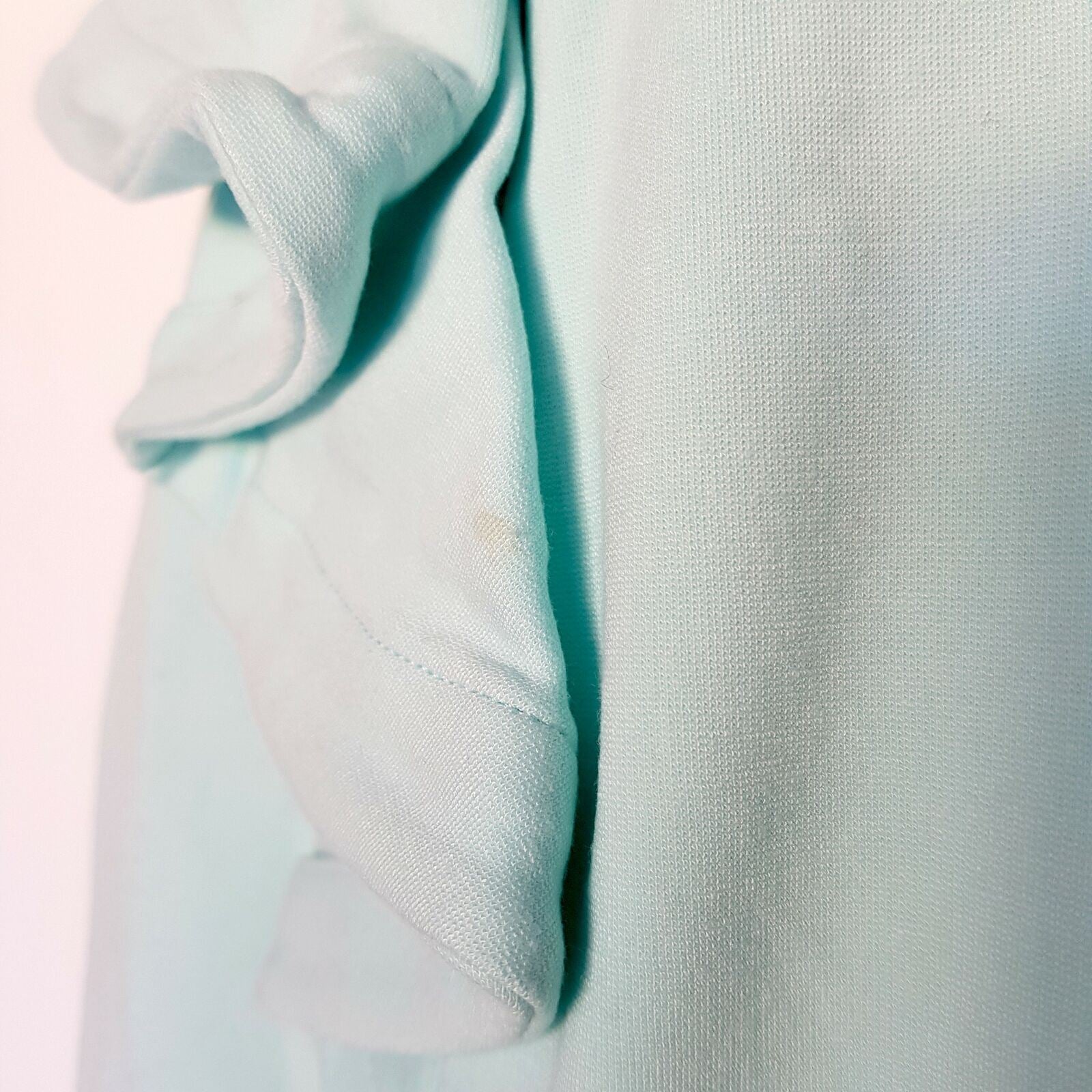 CUE Dress 10 Midi Light Blue Sleeveless V-Neck Peplum Sheath Workwear Officewear
