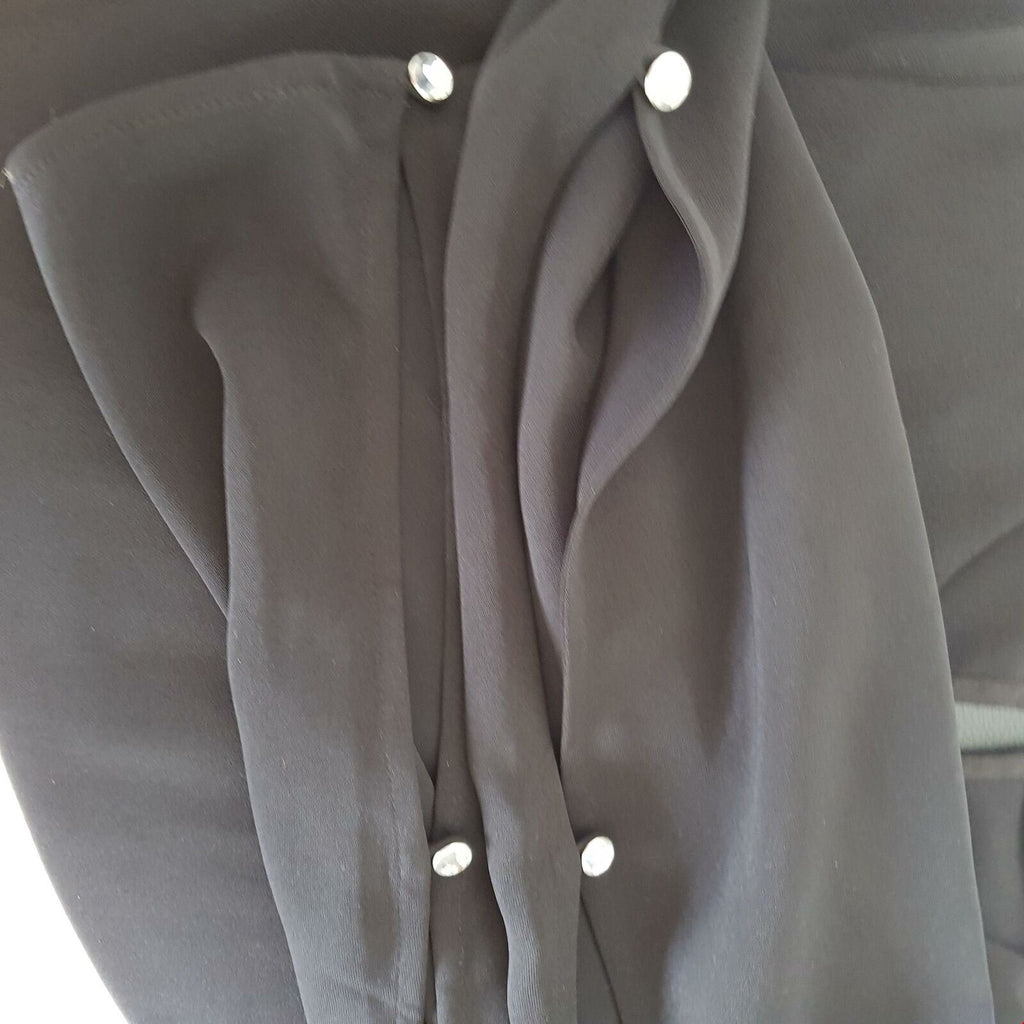 WAREHOUSE Black Casual Long Sleeve Women's Long Top Keyhole Back Sleeves Size 10