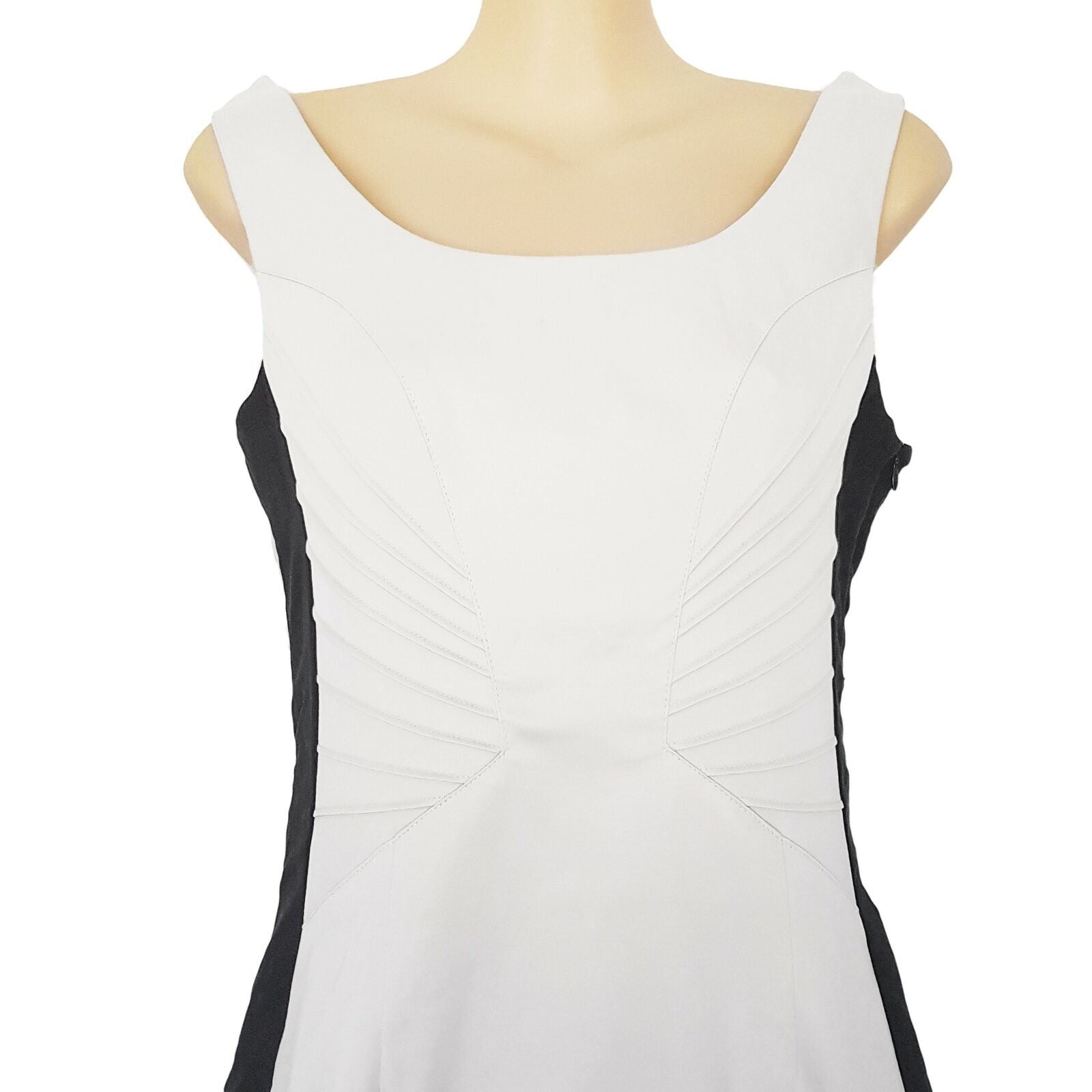 Temt White Bodycon Sleeveless Midi Dress Office Workwear Black Pencil Size 10 M