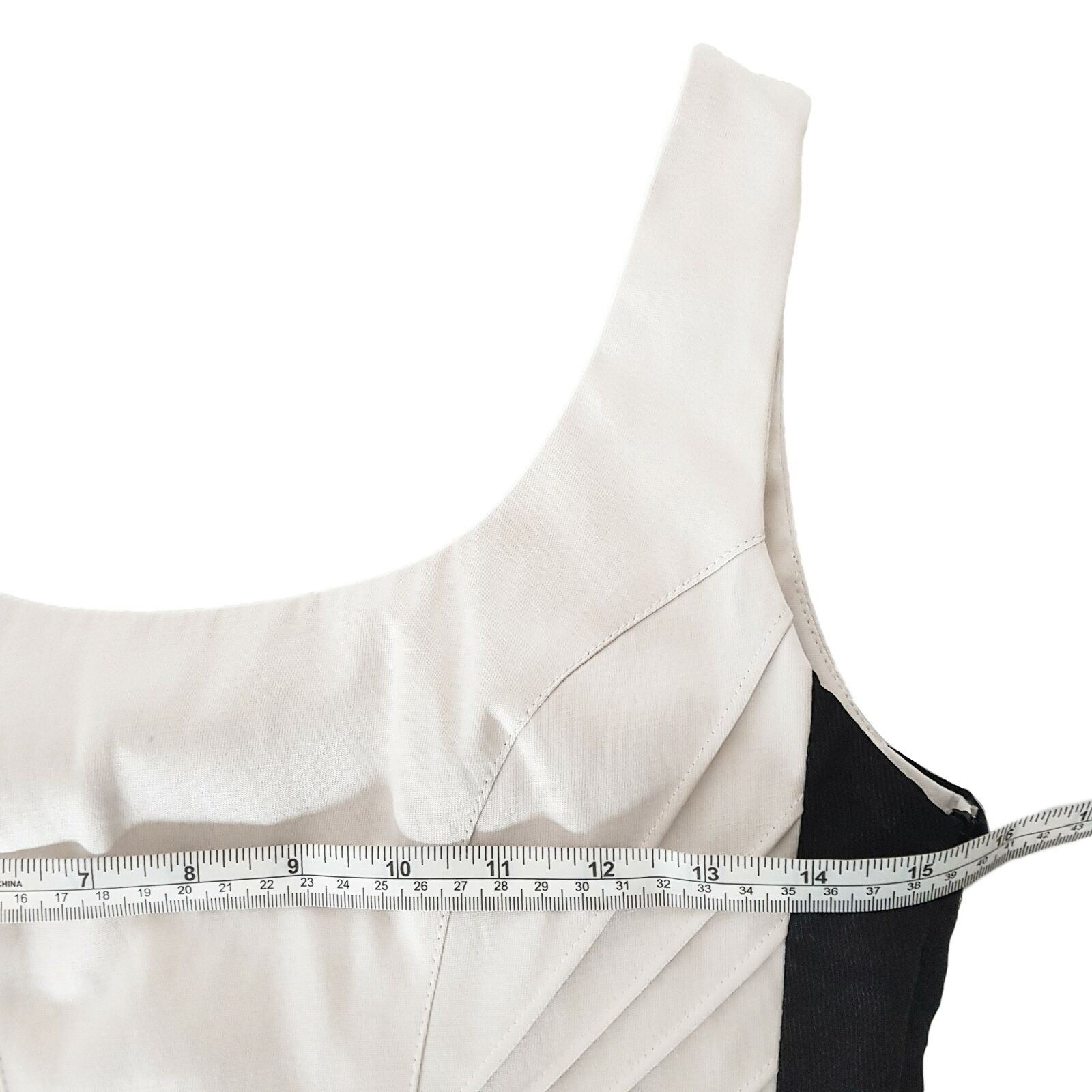Temt White Bodycon Sleeveless Midi Dress Office Workwear Black Pencil Size 10 M