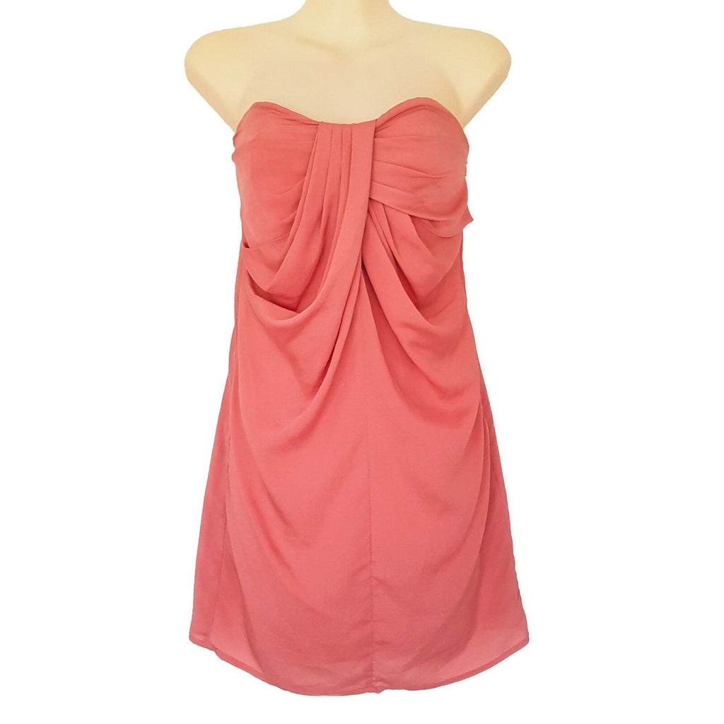 BARDOT Nude Pink Peach Salmon Women Cocktail Dress Sweetheart Party Strapless 8