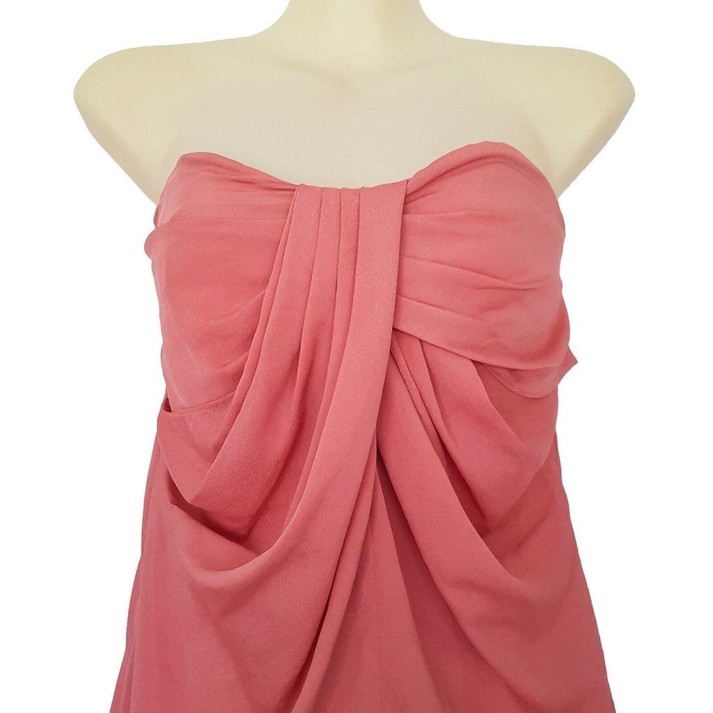 BARDOT Nude Pink Peach Salmon Women Cocktail Dress Sweetheart Party Strapless 8