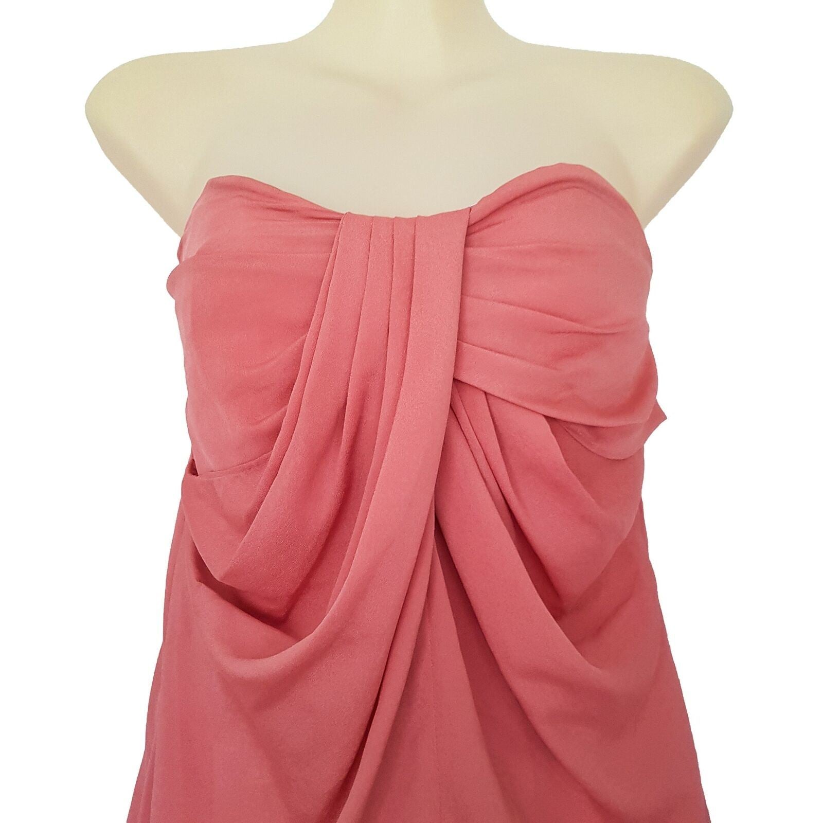 BARDOT Nude Pink Peach Salmon Women Cocktail Dress Sweetheart Party Strapless 8