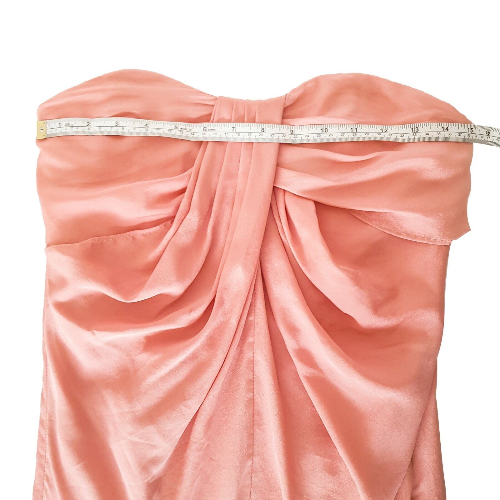 BARDOT Nude Pink Peach Salmon Women Cocktail Dress Sweetheart Party Strapless 8