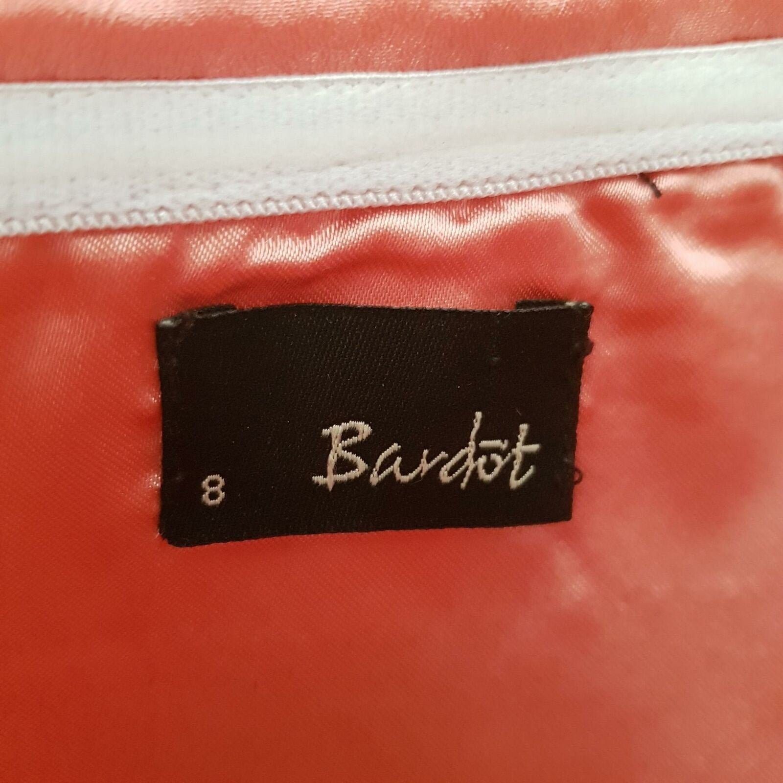 BARDOT Nude Pink Peach Salmon Women Cocktail Dress Sweetheart Party Strapless 8