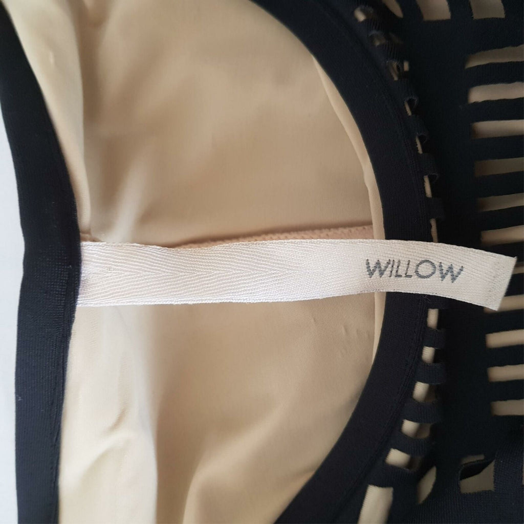 WILLOW Black Bodycon Dress Formal Cocktail Party Midi Length Sleeveless Sexy 6