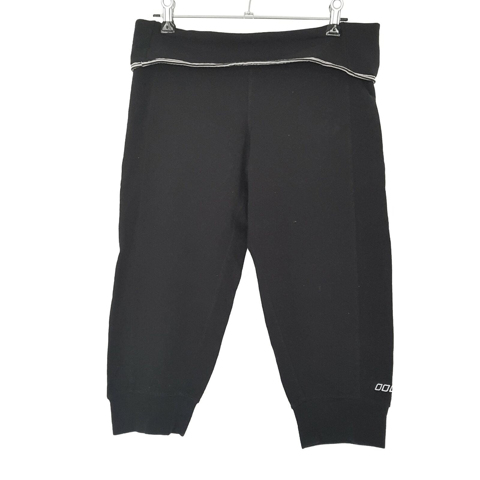 LORNA JANE Stretch Black Capri Trouser Elastic Waist Gym Dance Activewear Cotton