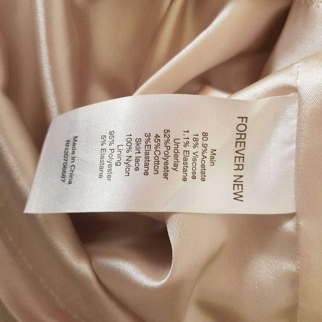 FOREVER NEW Beige Nude Lace Strapless A-Line Dress Layered Formal Cocktail Party