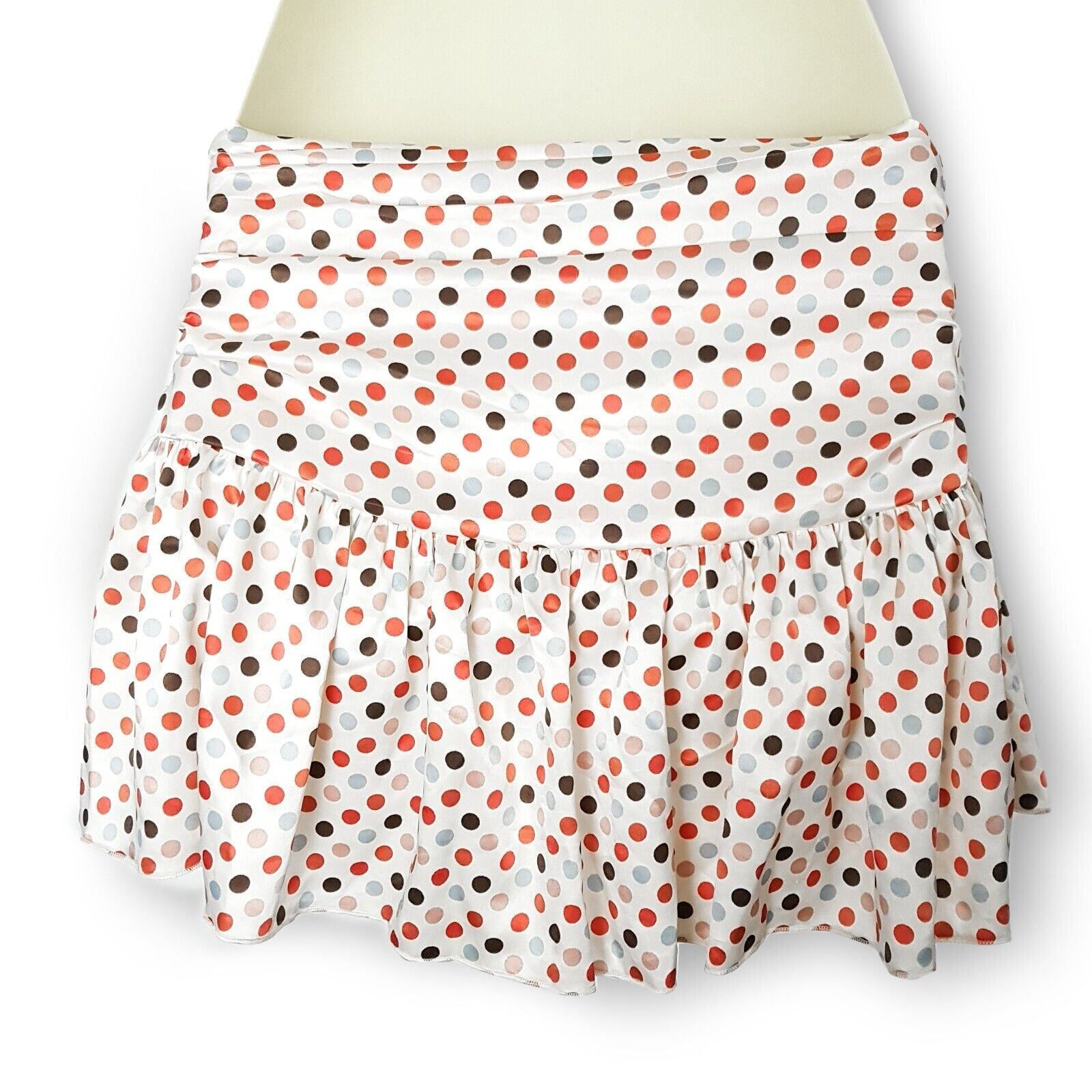 One Teaspoon Polka Dot Mini Skirt White Pink Purple Blue 6 XS Made in Australia