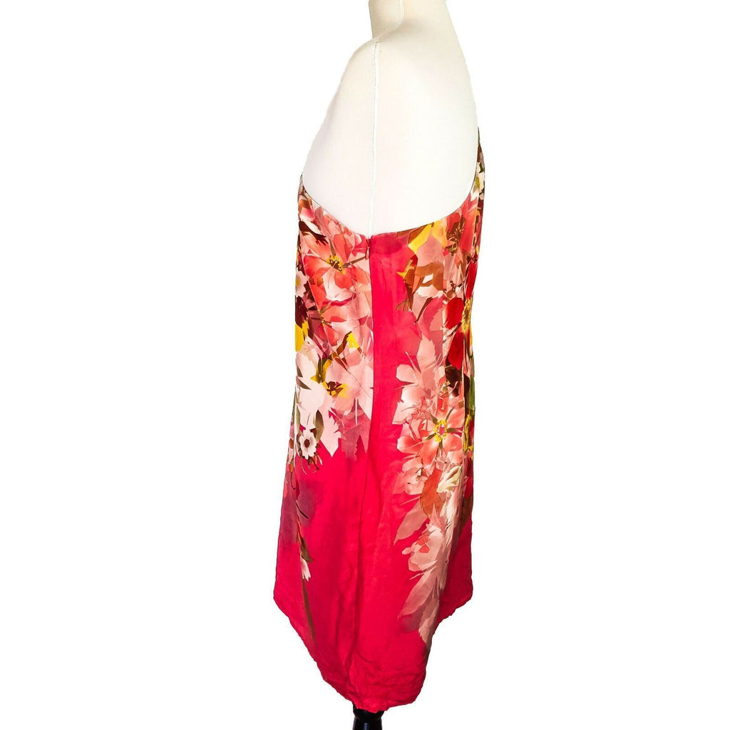 BELLE BY OASIS One Shoulder Floral Print Silky Kaftan Chiffon Dress Size 18 NWT