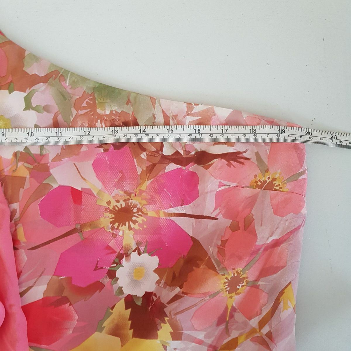 BELLE BY OASIS One Shoulder Floral Print Silky Kaftan Chiffon Dress Size 18 NWT
