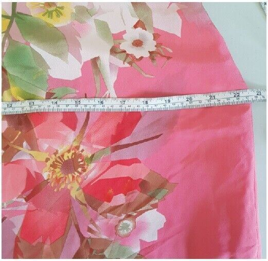 BELLE BY OASIS One Shoulder Floral Print Silky Kaftan Chiffon Dress Size 18 NWT