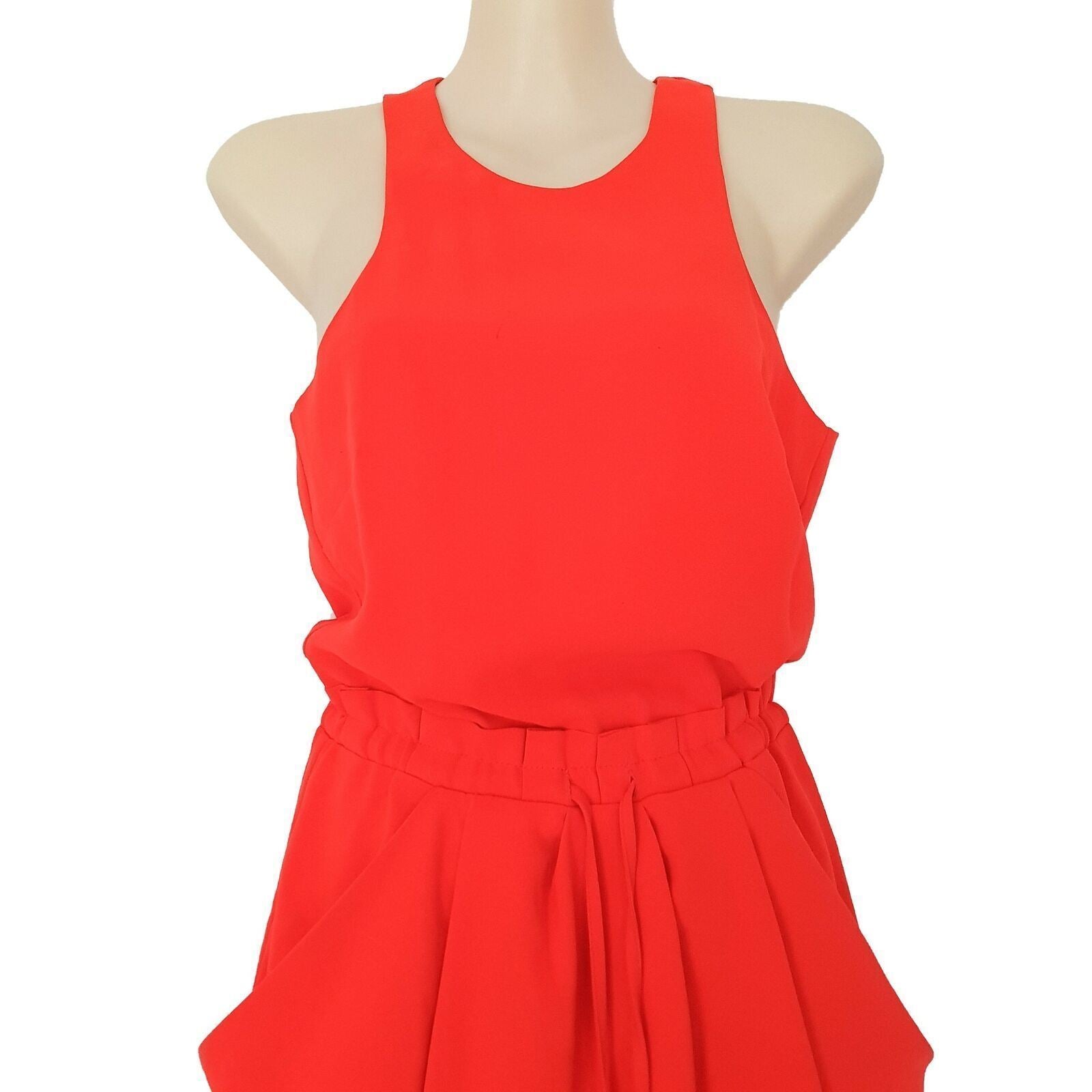Sheike Bright Fluoro Orange Halter Sheath Dress Summer Party Cocktail Size 6 XS
