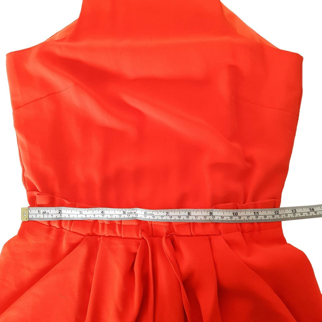 Sheike Bright Fluoro Orange Halter Sheath Dress Summer Party Cocktail Size 6 XS