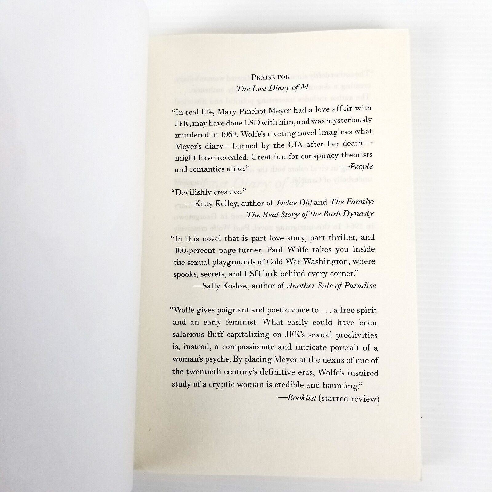 The Lost Diary of M: A Novel by Paul Wolfe (Paperback, 2021) Mary Pinchot Meyer