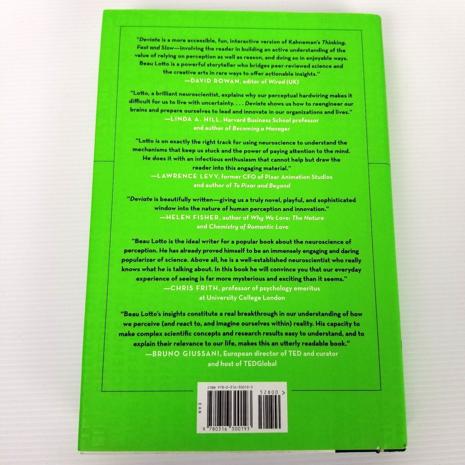 Deviate: The Science of Seeing Differently by R Beau Lotto (Hardback, 2017)