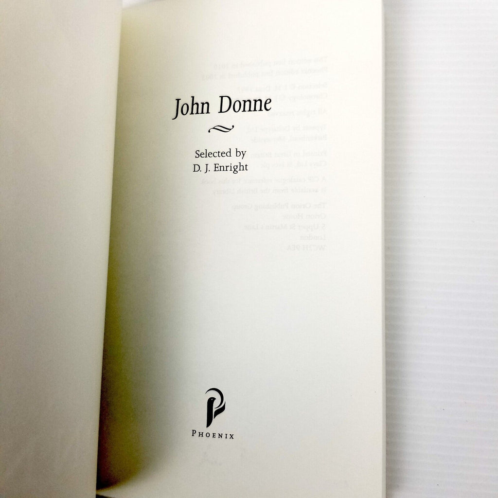 John Donne (1572-1631) Selected Poems Mini Book Phoenix Poetry Orion Books New