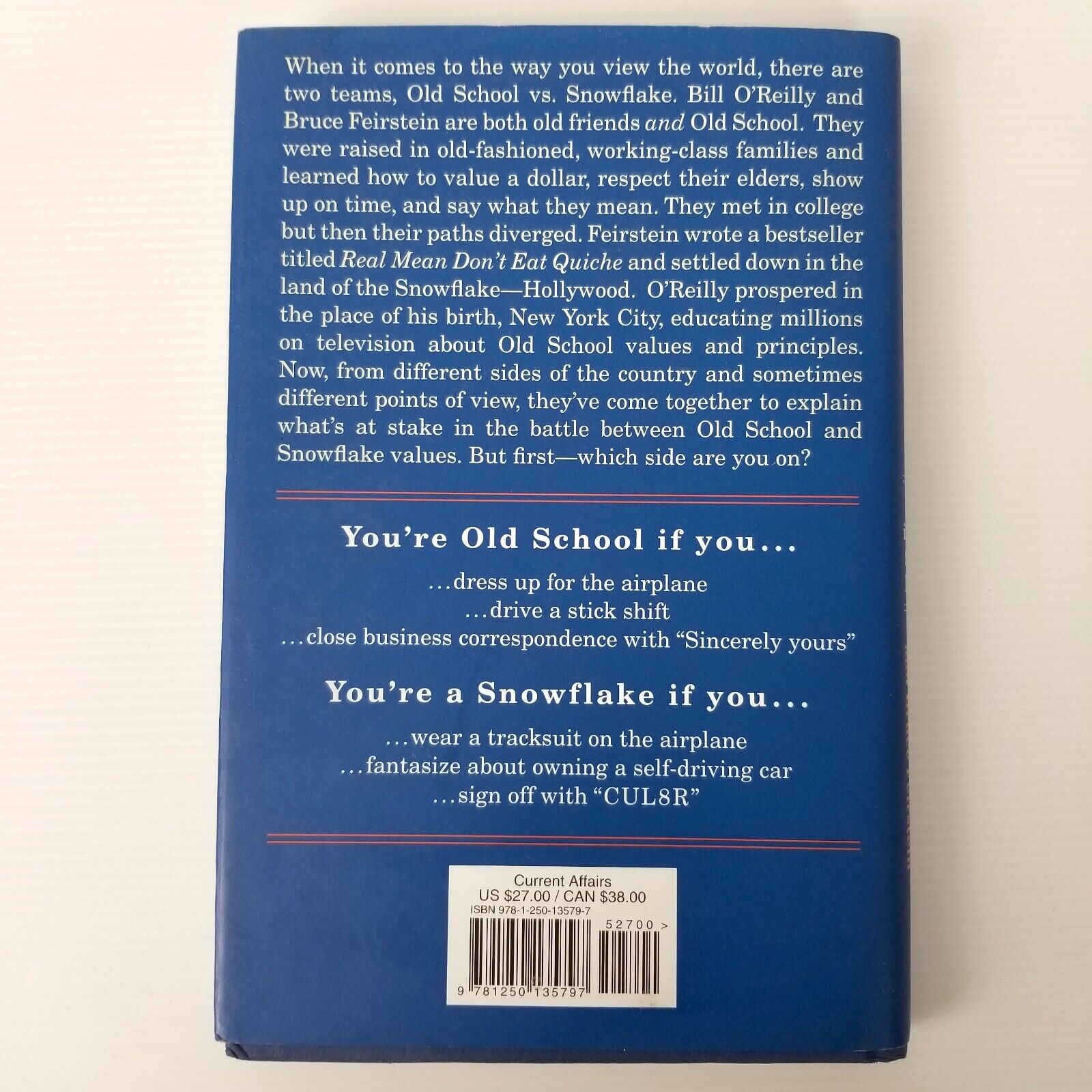 Old School: Life in the Sane Lane Bill O'Reilly Bruce Feirstein Hardcover 2017