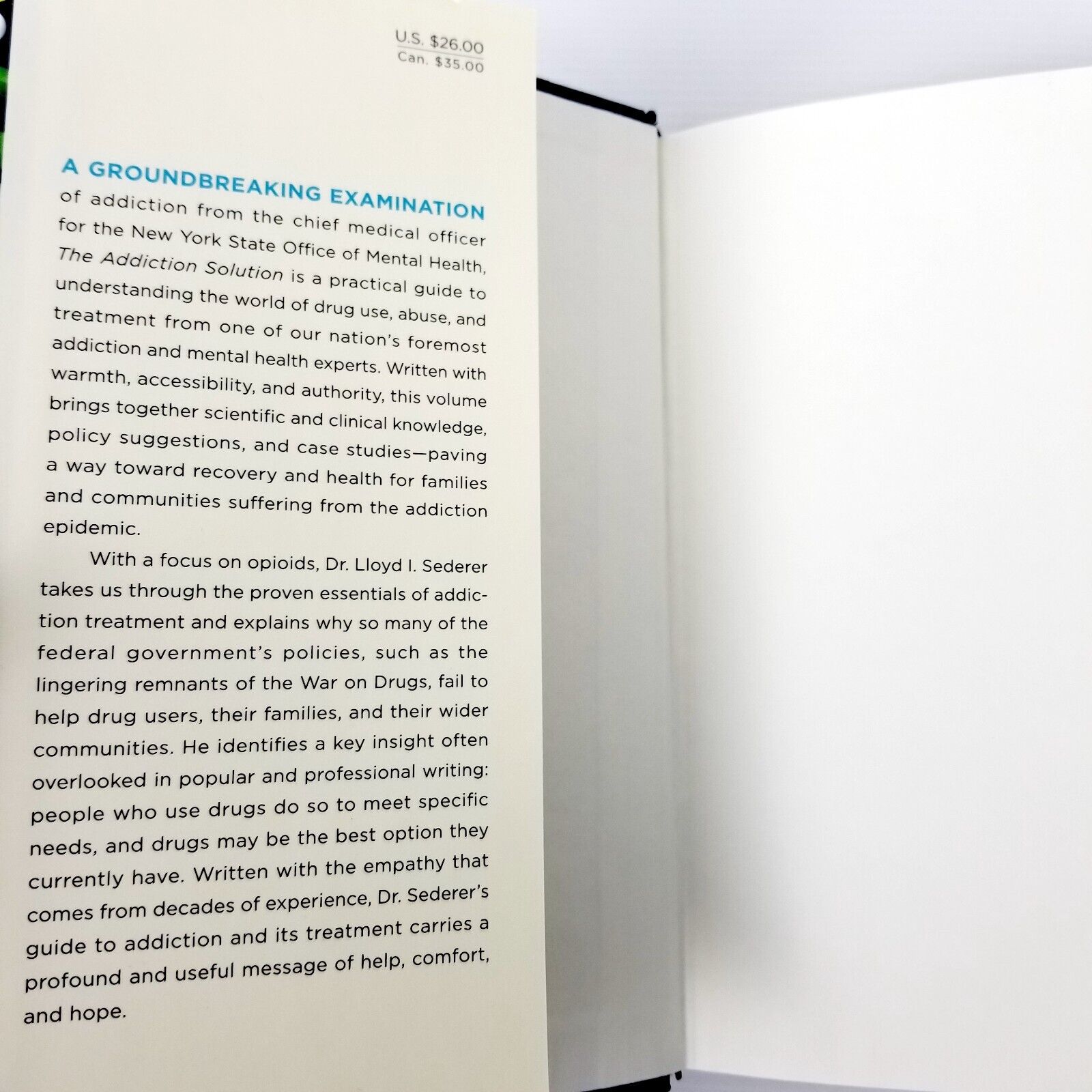 The Addiction Solution: Treating Our Dependence on Opioids by Lloyd I. Sederer