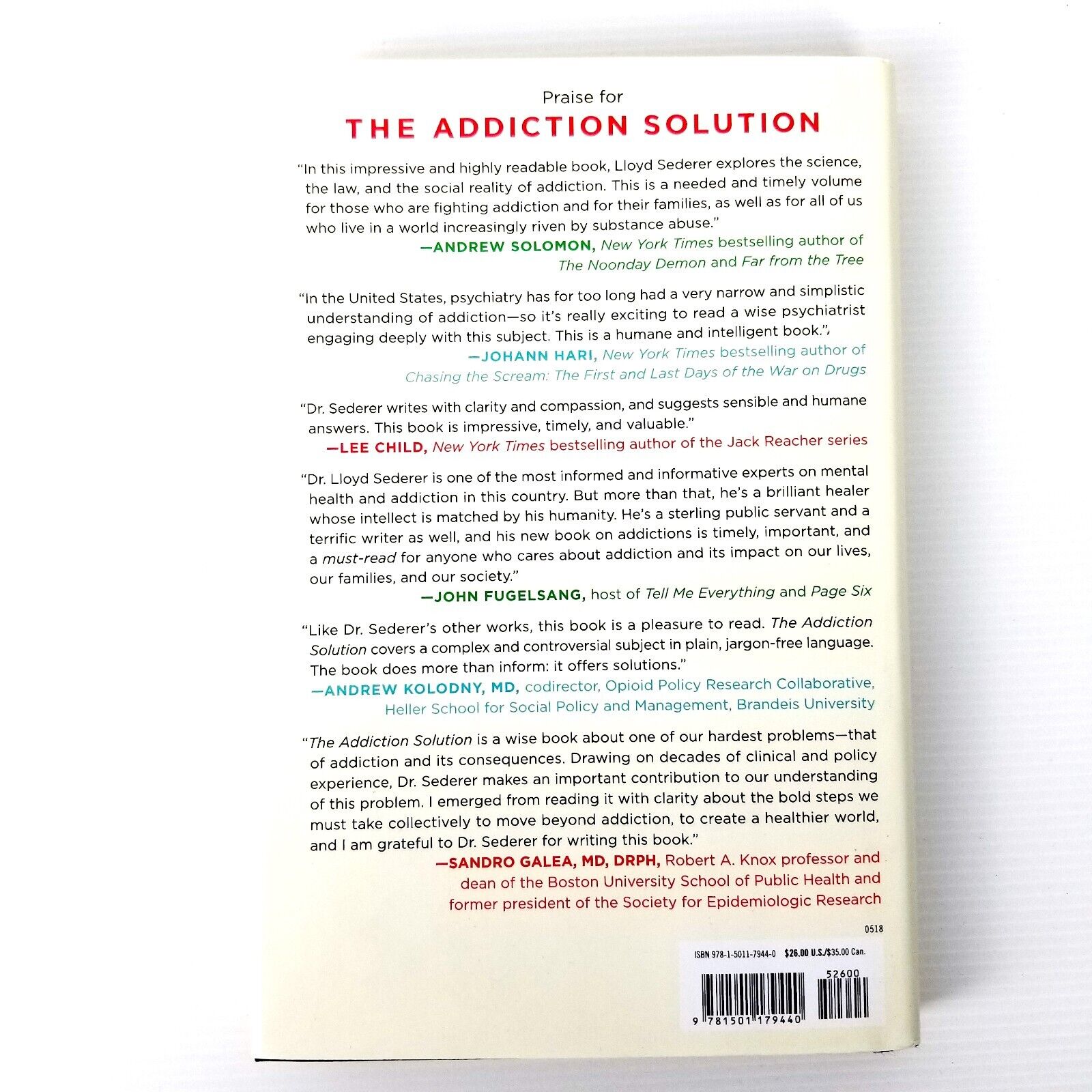 The Addiction Solution: Treating Our Dependence on Opioids by Lloyd I. Sederer