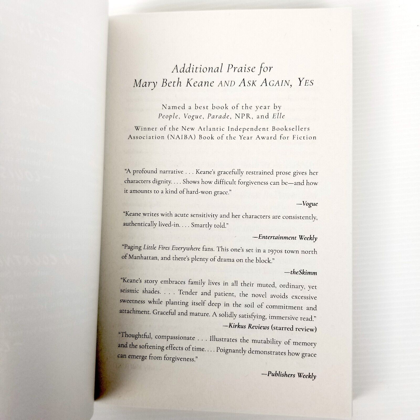Ask Again, Yes by Mary Beth Keane Paperback (The Tonight Show Summer Reads) Book