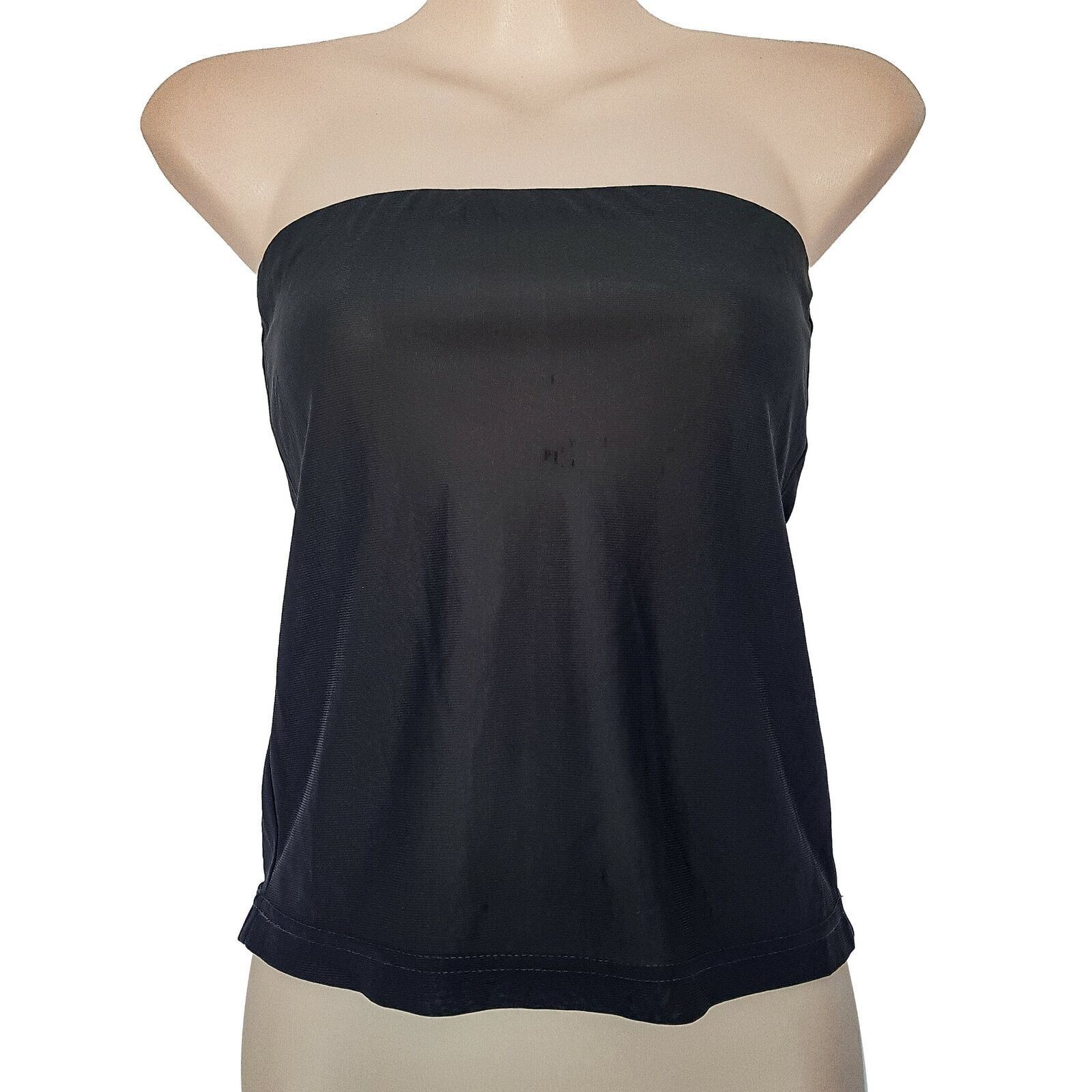 M)Phosis Strapless Tube Top Solid Grey Lightweight Stretch Blouse Casual NWT $47