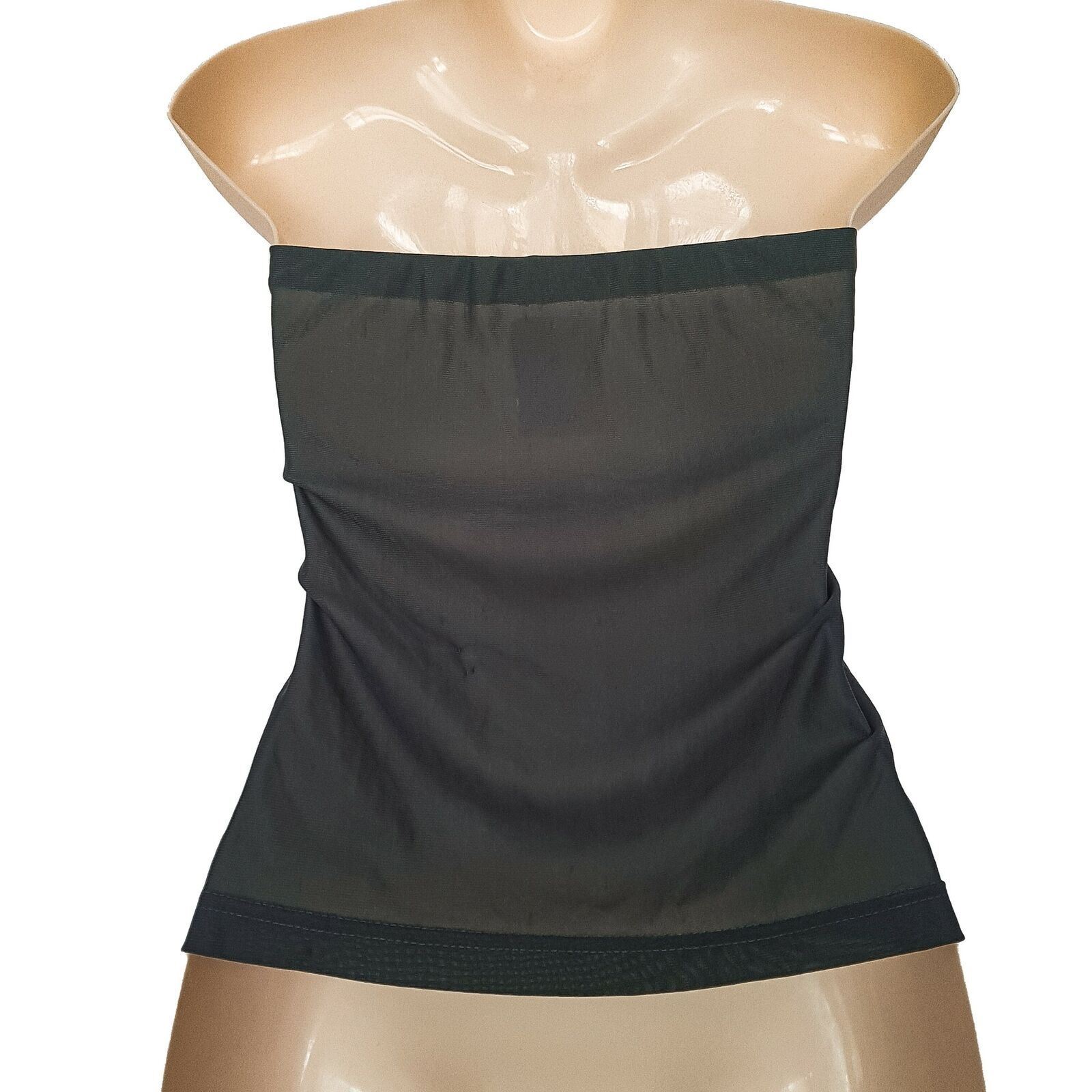 M)Phosis Strapless Tube Top Solid Grey Lightweight Stretch Blouse Casual NWT $47