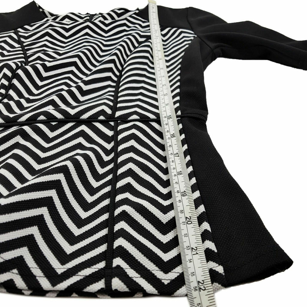 TEMT Black White Zigzag Print Women Business Office Work Wear Ladies Top Blouse