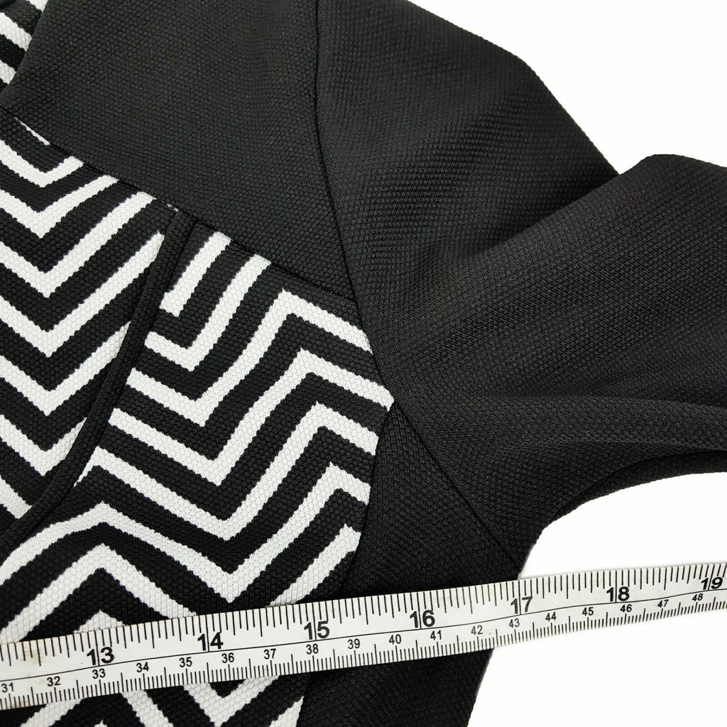 TEMT Black White Zigzag Print Women Business Office Work Wear Ladies Top Blouse