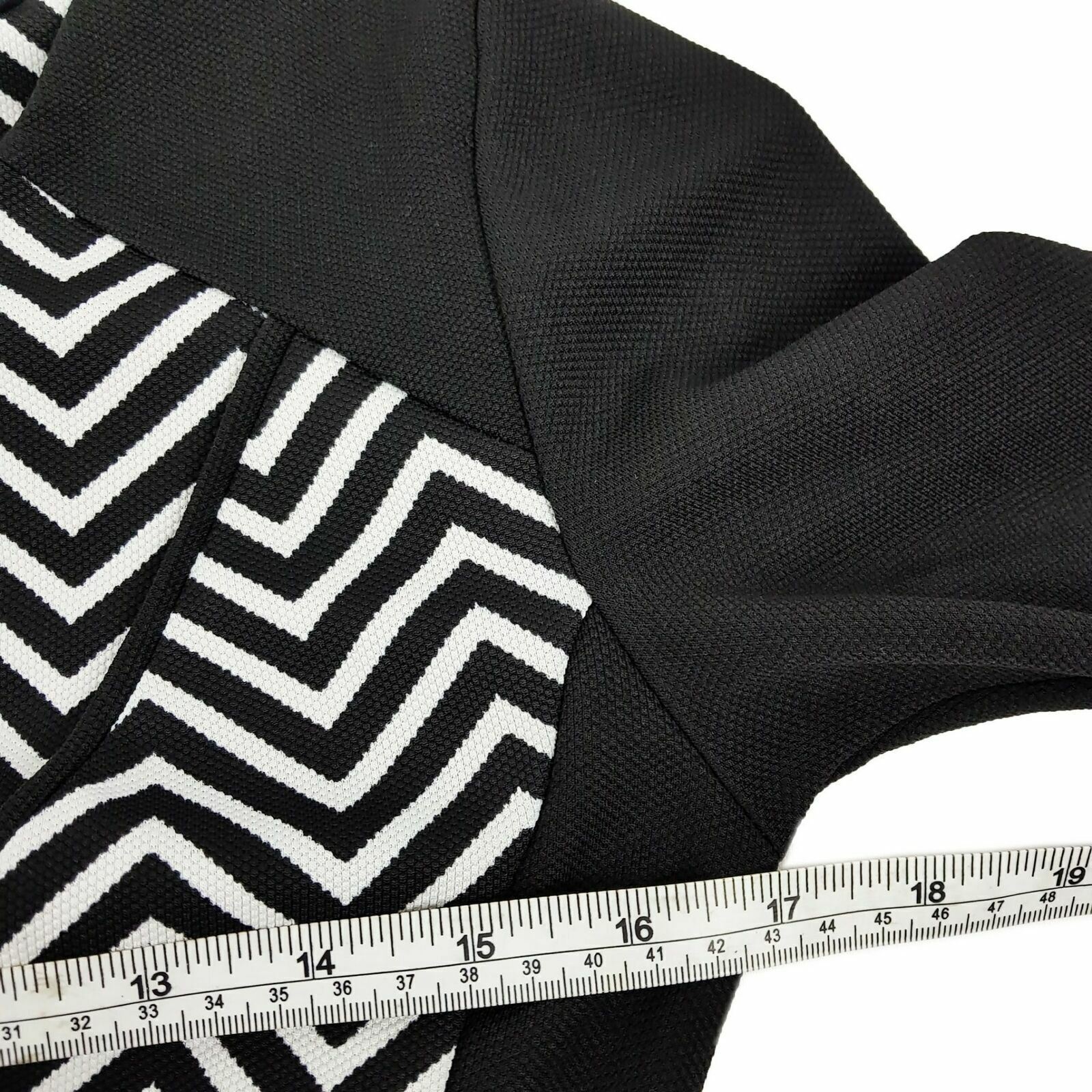 TEMT Black White Zigzag Print Women Business Office Work Wear Ladies Top Blouse