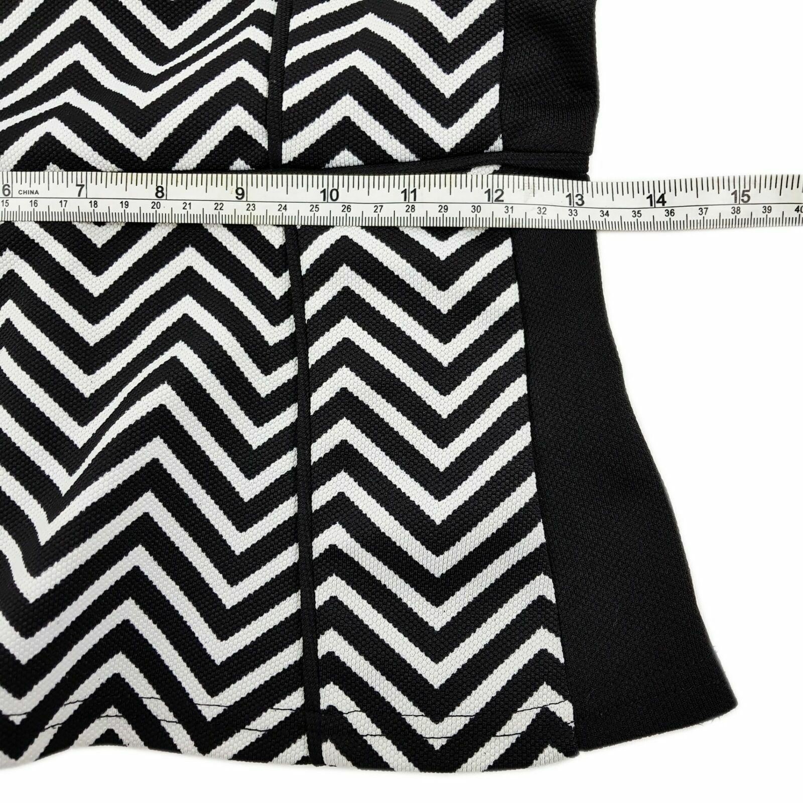 TEMT Black White Zigzag Print Women Business Office Work Wear Ladies Top Blouse