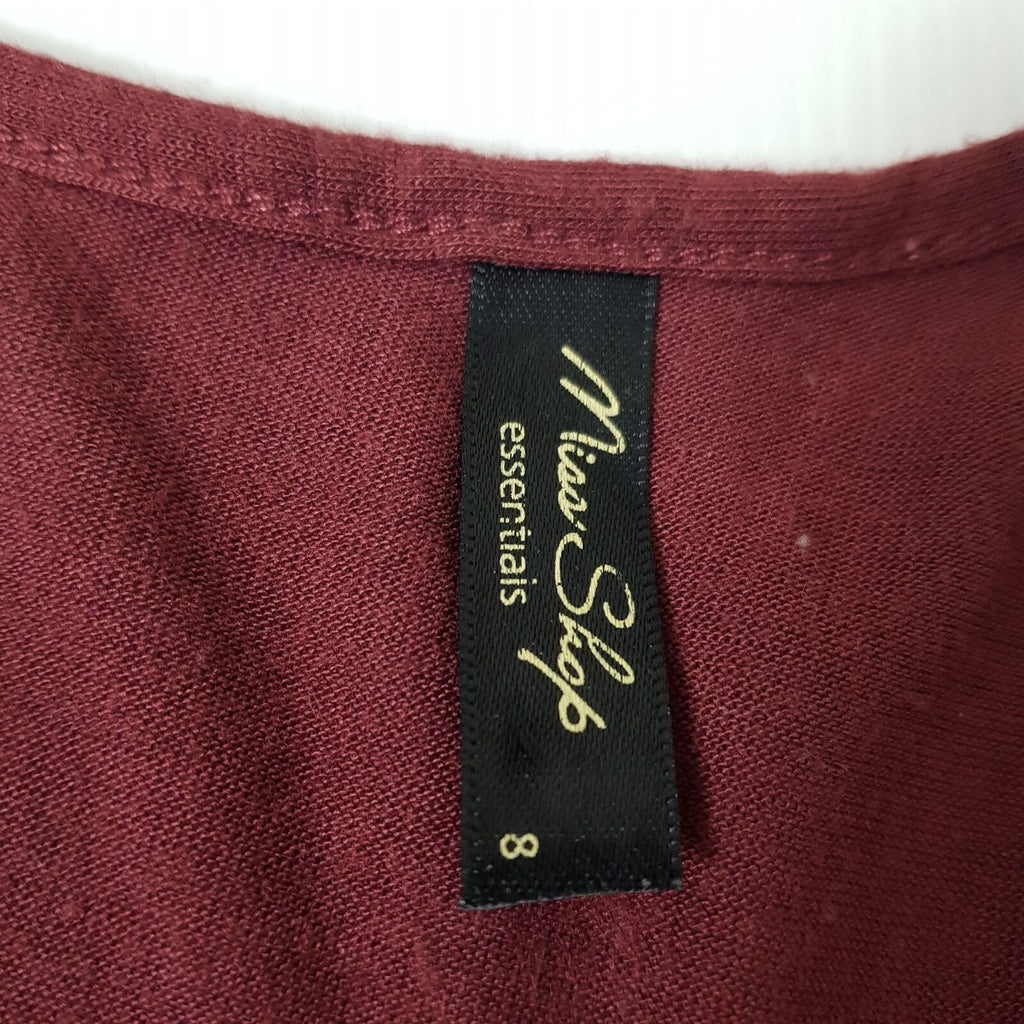 Miss Shop Casual Burgundy Maroon Red Sleeveless Womens Racerback Long Tank Top 8