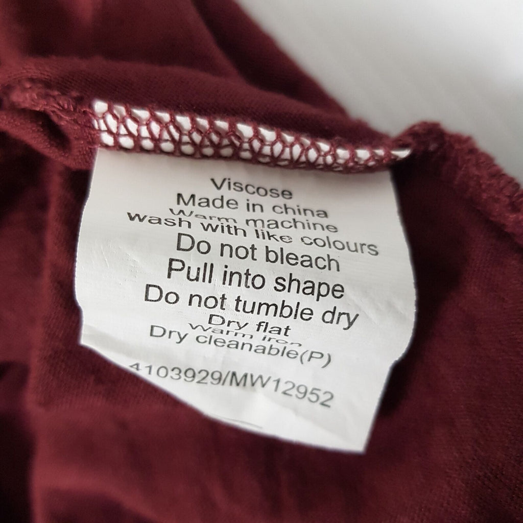 Miss Shop Casual Burgundy Maroon Red Sleeveless Womens Racerback Long Tank Top 8