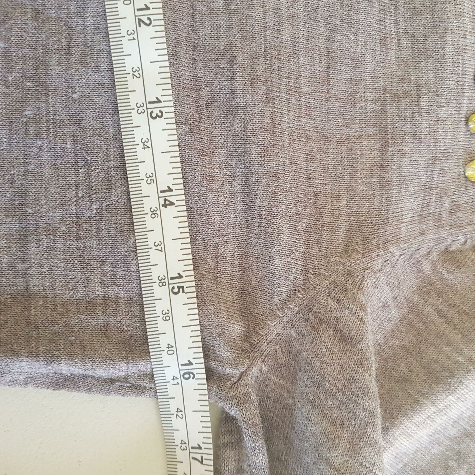 Chelsea Knit Top Embellished Long Sleeve Grey Round Neck Pullover Blouse Wool