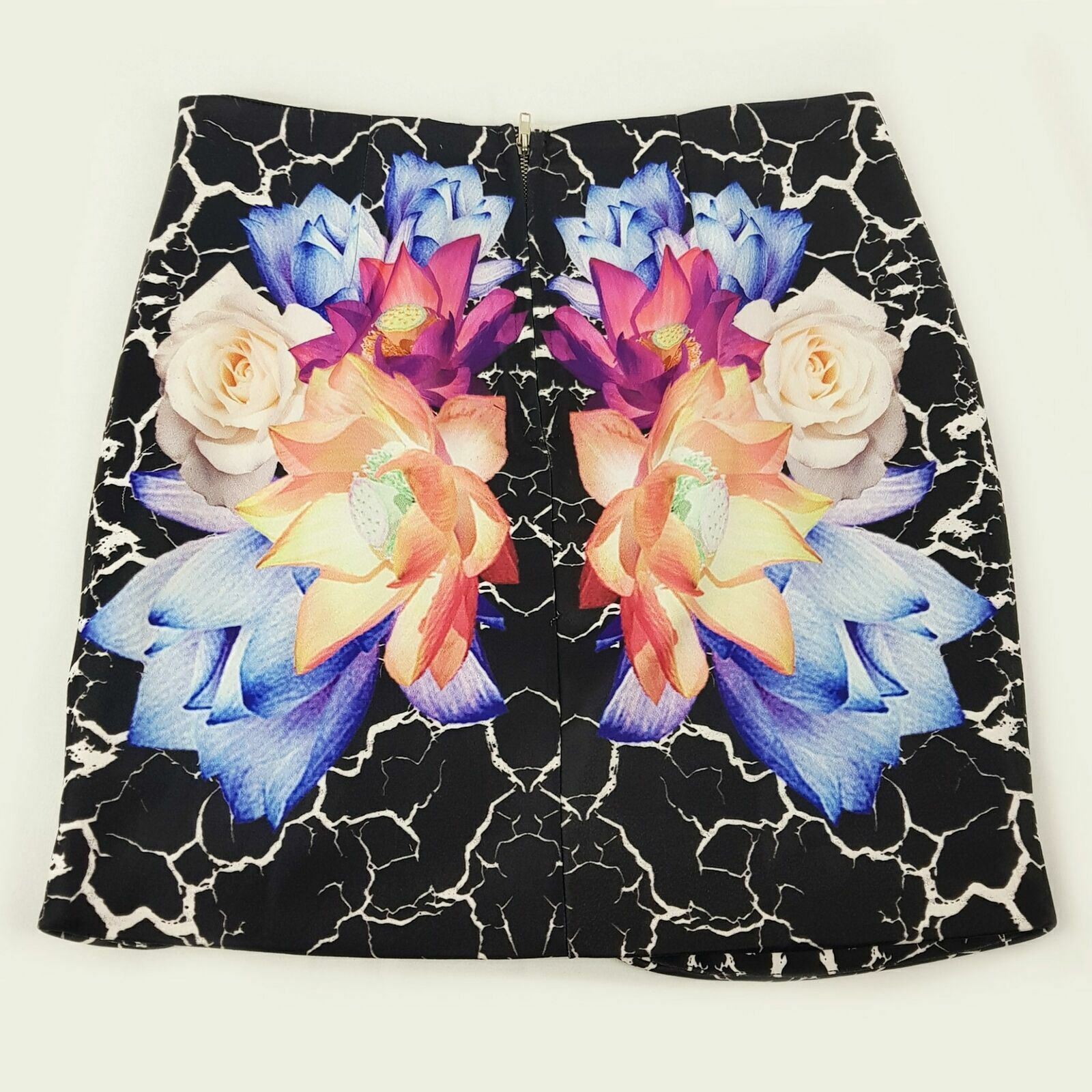Women's Black Blue Pink Beige Floral Casual Work Party Cocktail Office Skirt