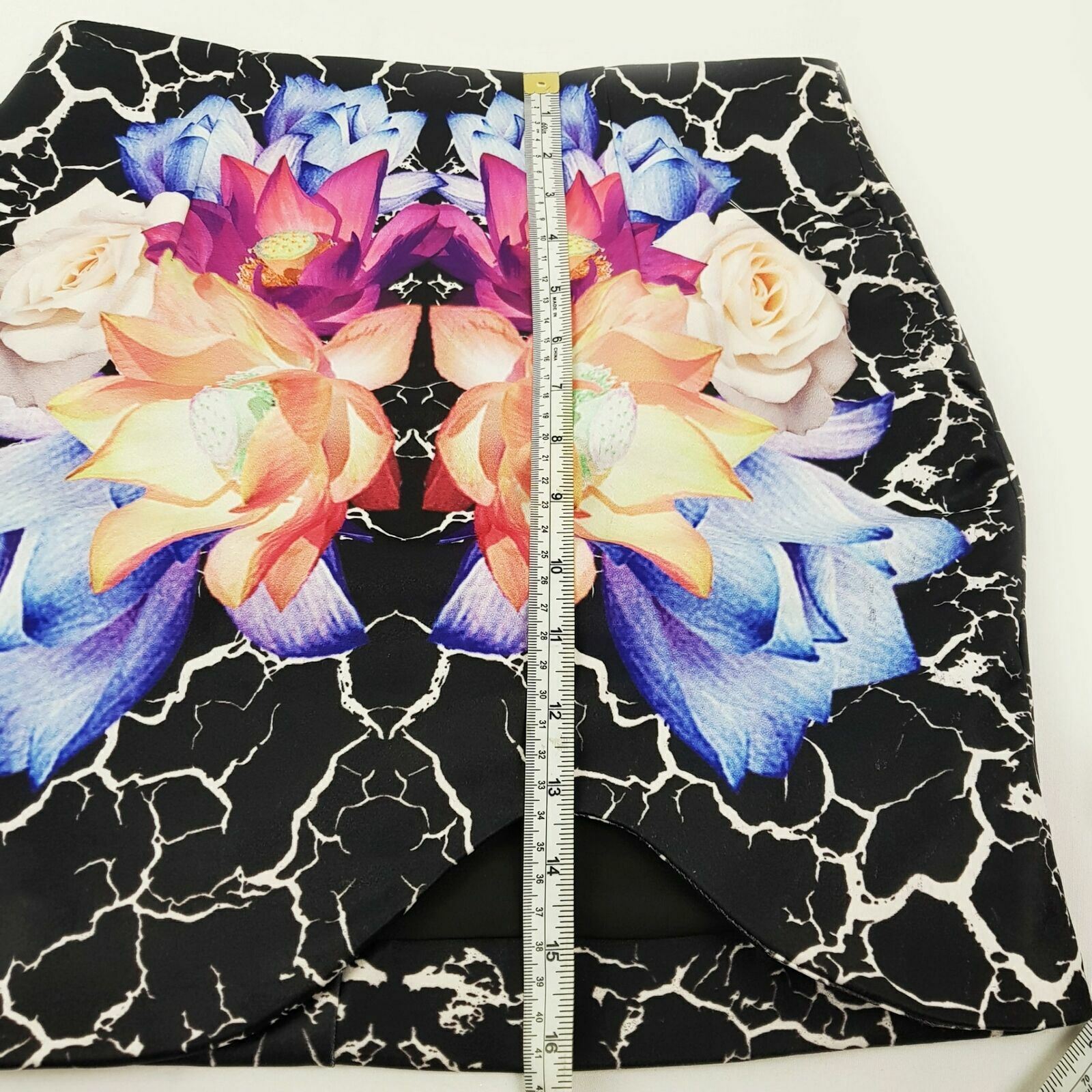 Women's Black Blue Pink Beige Floral Casual Work Party Cocktail Office Skirt