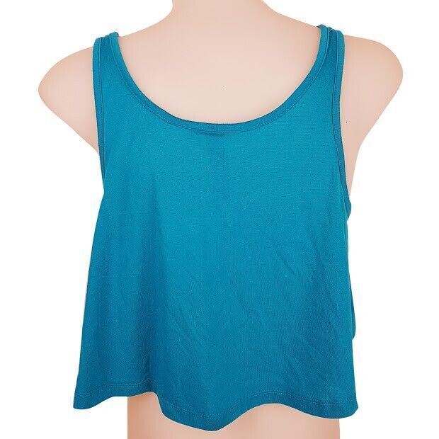TEASEL Blue Sleeveless Sequined Blouse Crop Top Summer Beach Party Ladies Wear