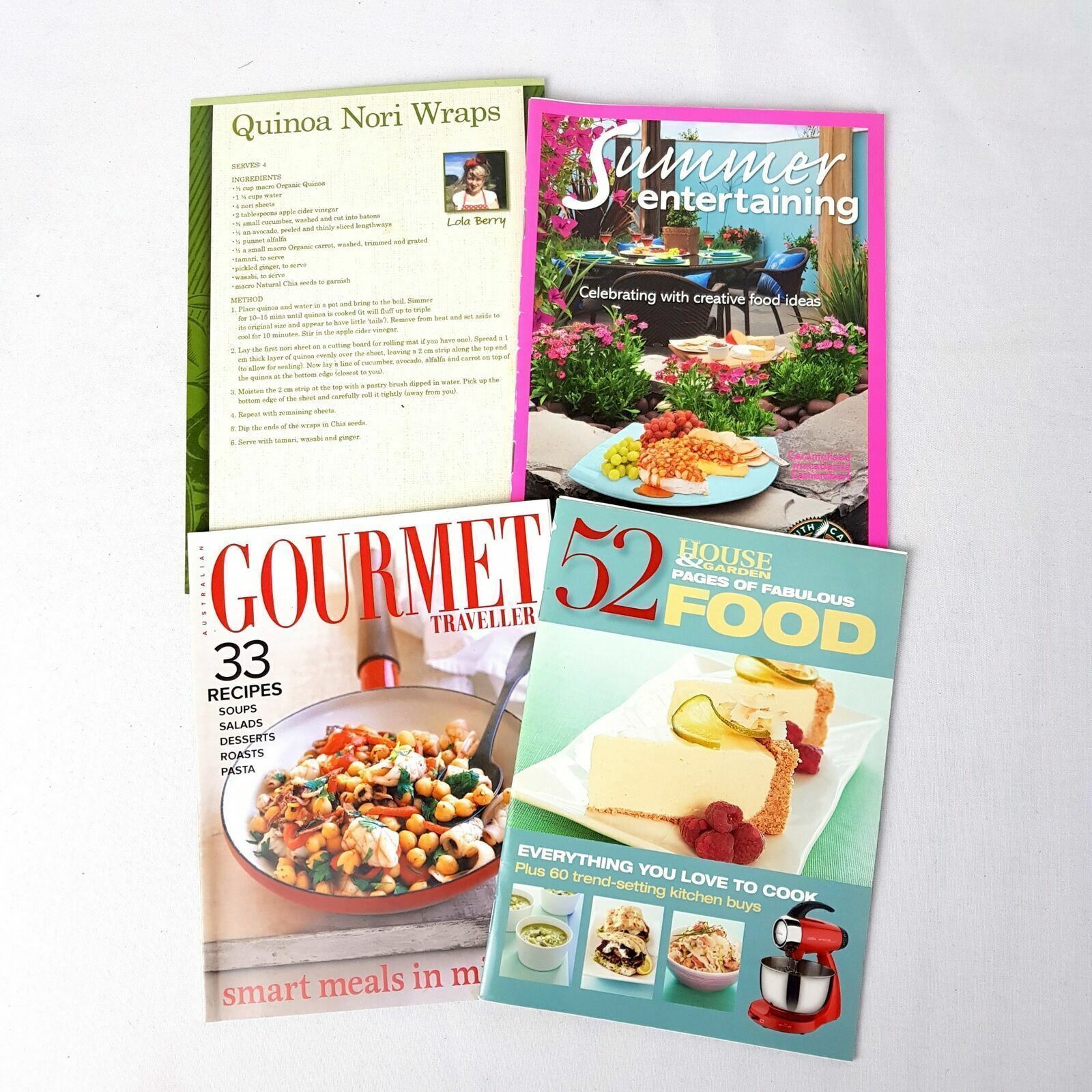 5x Cooking Baking Desserts Gourmet Traveller Australia Magazine Recipe Book Card