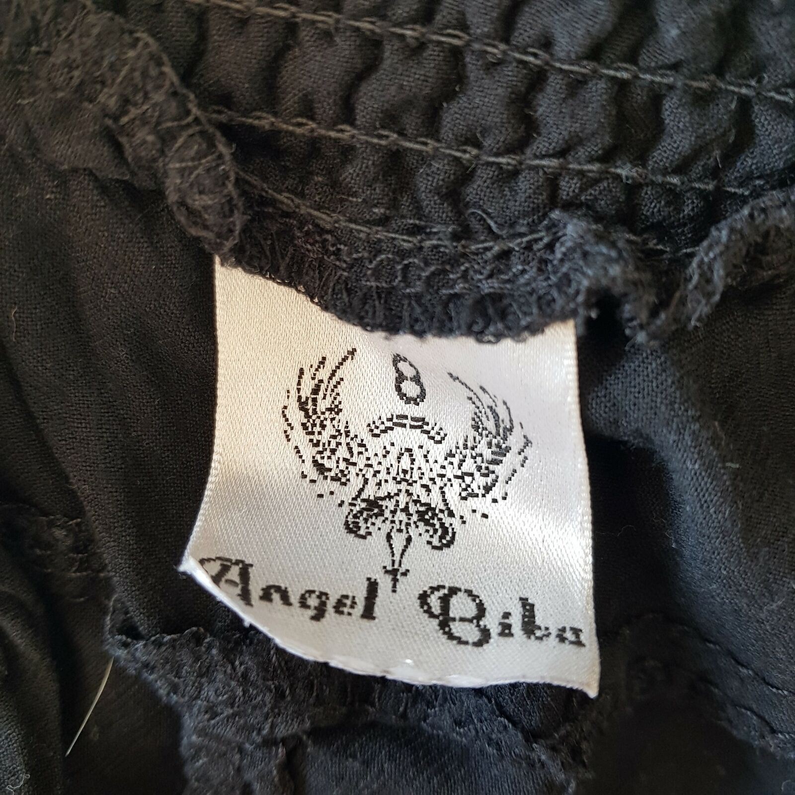 Angel Biba Black High Waist Women's Capri Tapered Pants With Elastic Waist Band