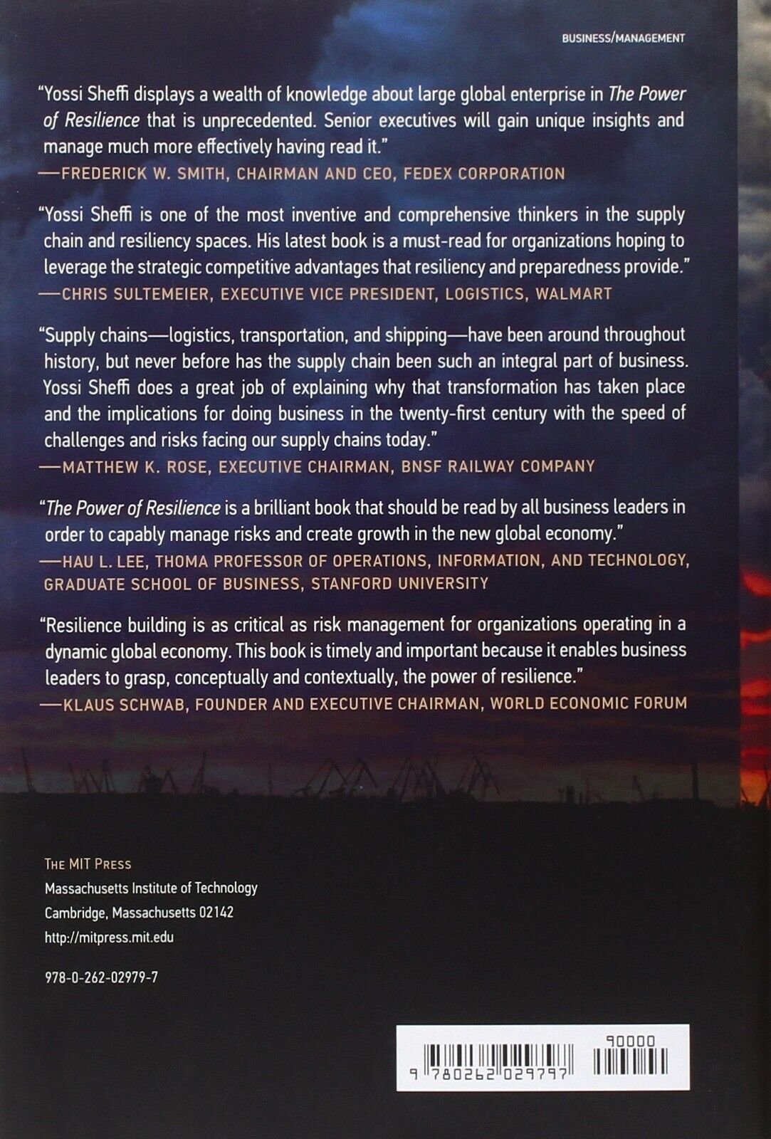 The Power of Resilience by Yossi Sheffi Hardcover 2015 Business Management Book