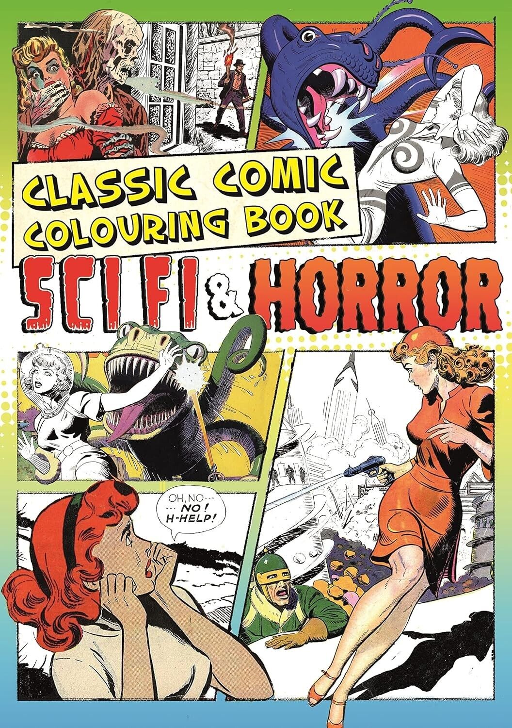 100+ Vintage Comic Covers Classic Comic Colouring Book: Sci-fi, Horror Paperback